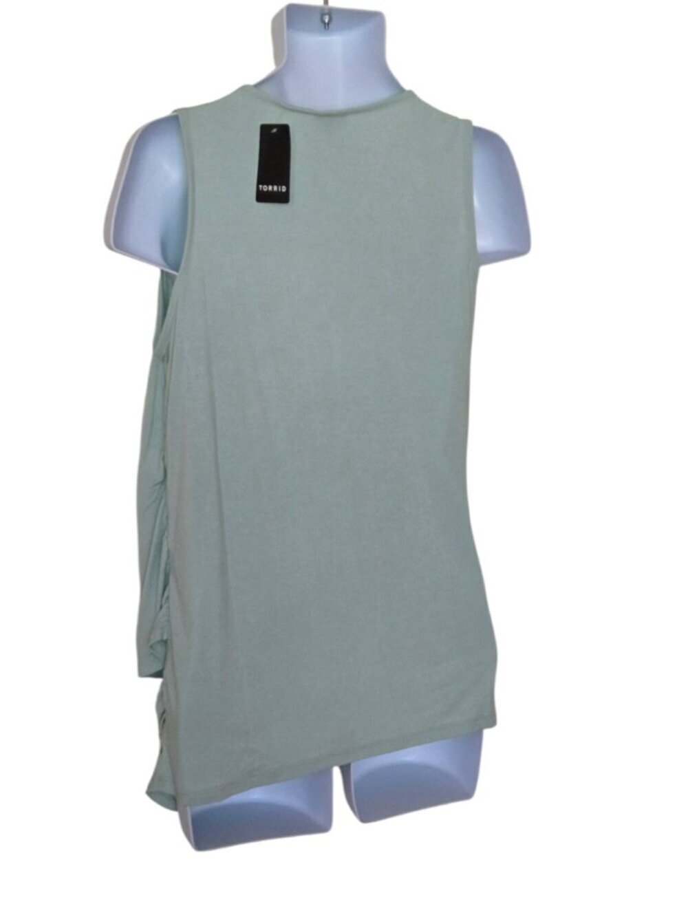 Torrid studio tissue jersey surplice tank top harbor gray green size 2X 18-20 - Picture 3 of 10